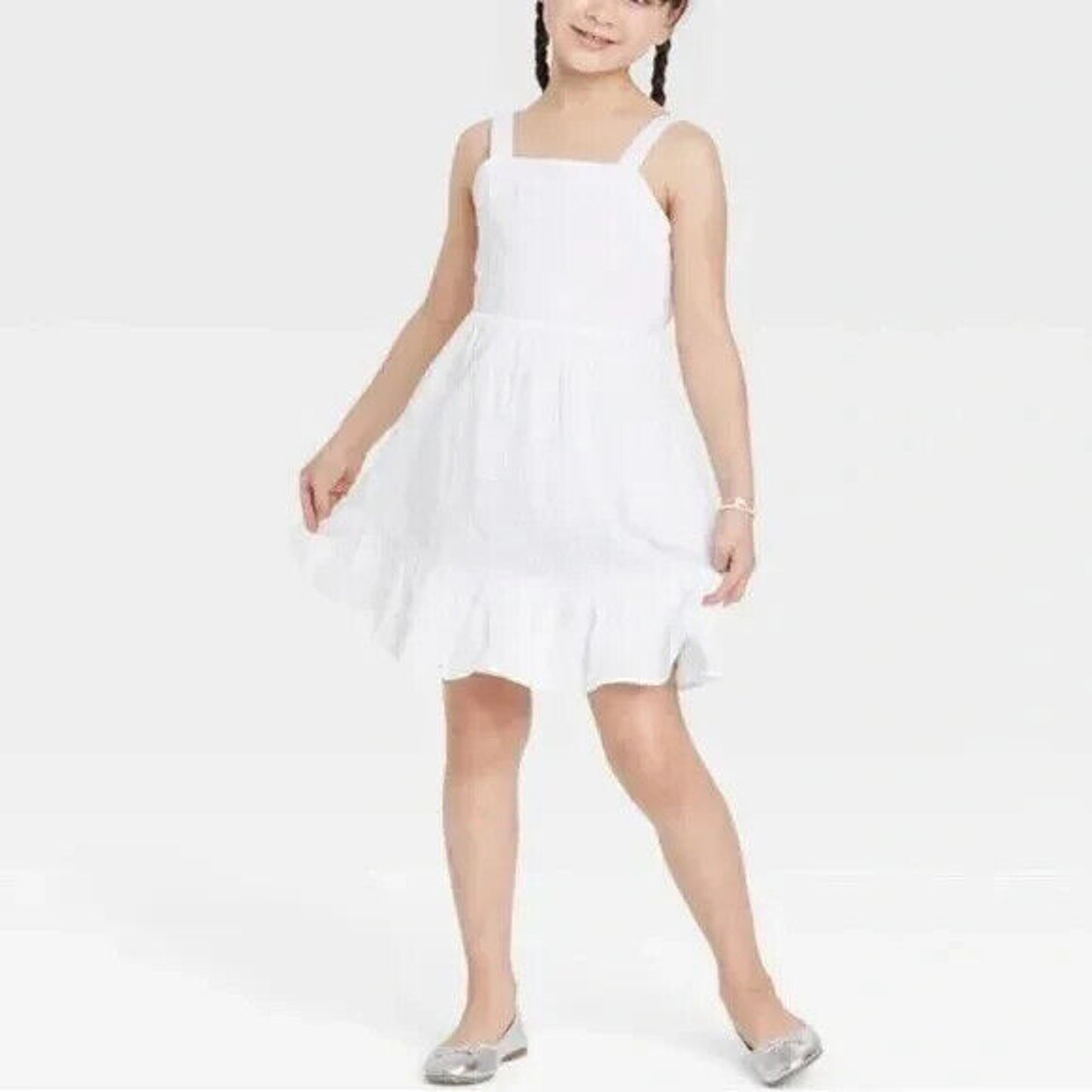 Reseller wholesale Lot of 70 Cat & Jack Girls' White Sleeveless Dresses XXL (18)